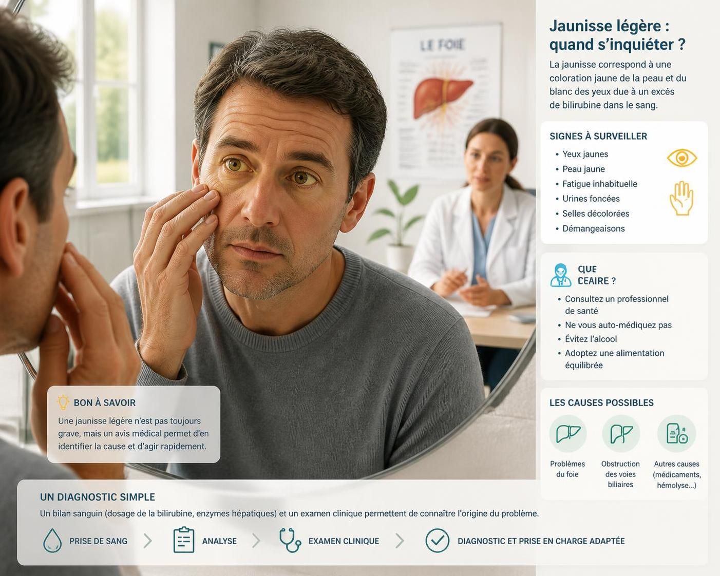 découvrez les symptômes courants d'une bilirubine élevée et apprenez à reconnaître les signes d'alerte à surveiller au quotidien pour préserver votre santé.