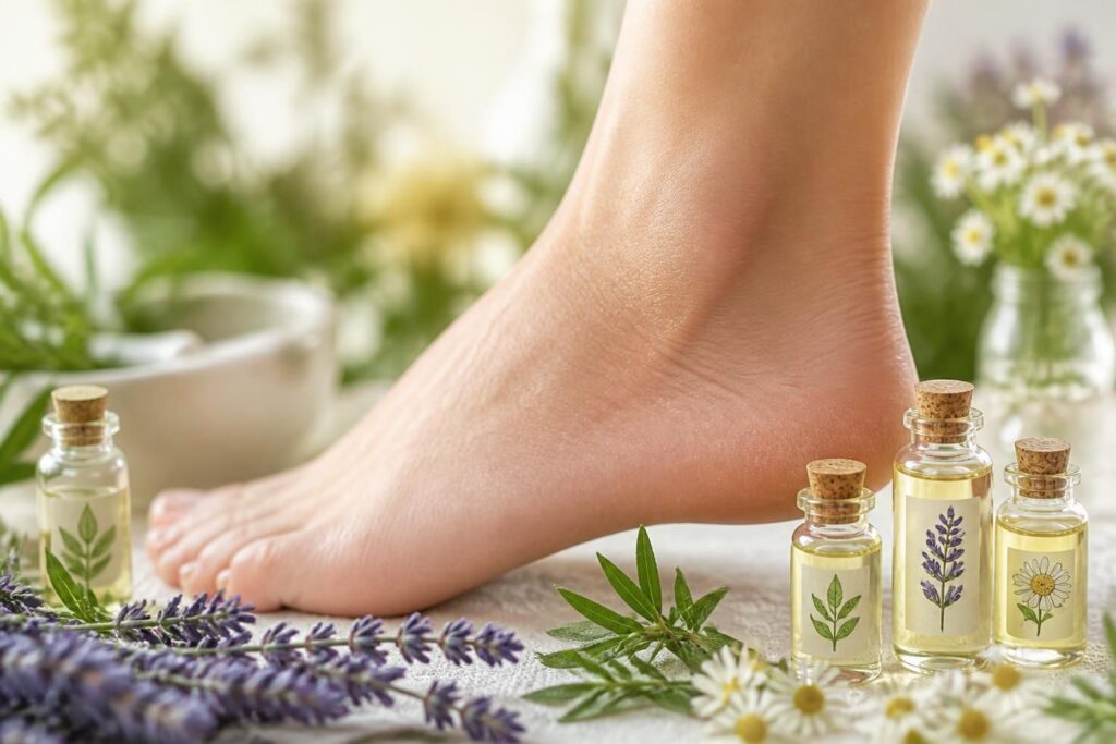 découvrez quelles huiles essentielles utiliser pour hydrater naturellement les pieds secs et retrouver une peau douce et nourrie.