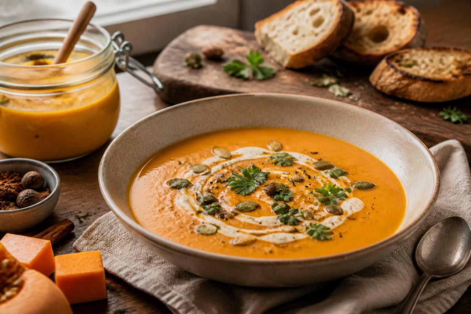 découvrez nos astuces pour préparer une soupe de butternut veloutée, onctueuse et pleine de saveurs. un incontournable pour réchauffer vos repas avec douceur.