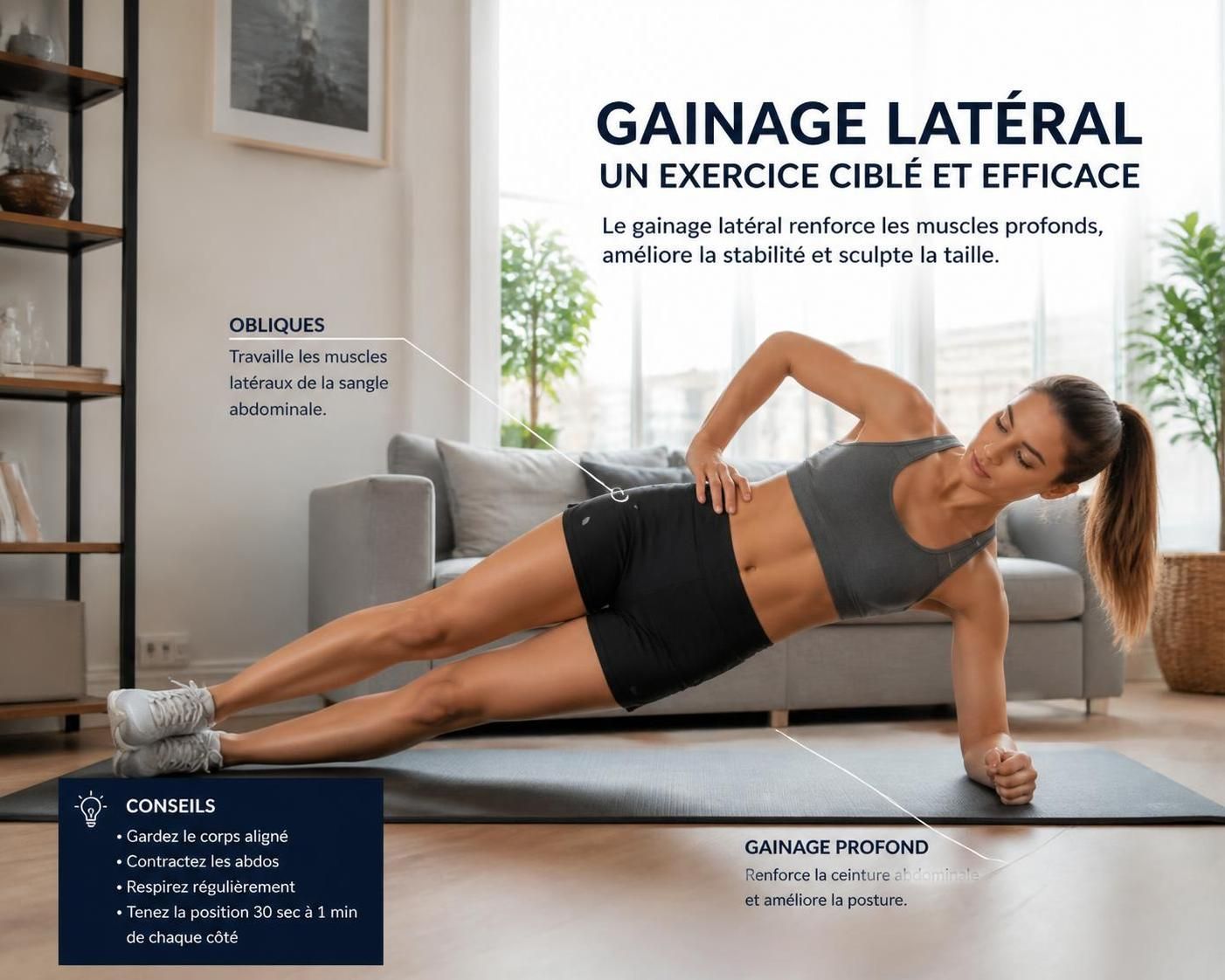 découvrez les exercices essentiels pour cibler vos obliques et sculpter votre taille rapidement. des mouvements simples et efficaces pour affiner votre silhouette.