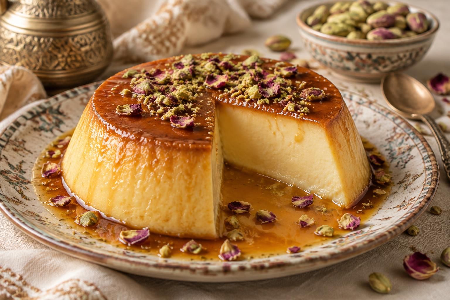 découvrez la recette traditionnelle du flan libanais, un dessert fondant et délicatement parfumé à la fleur d’oranger, facile à préparer et à partager.